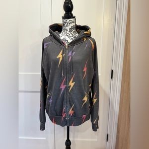 Aviator Nation Bolt Zip Up Hoodie in L